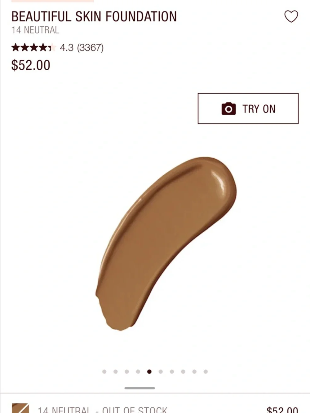 New! Charlotte Tilburry Beautiful Skin Foundation 14 neutral